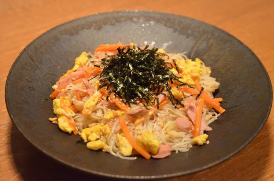 ツナとたまごのそうめんチャンプルー