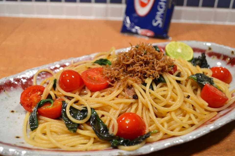 佃煮を使った簡単和風パスタ