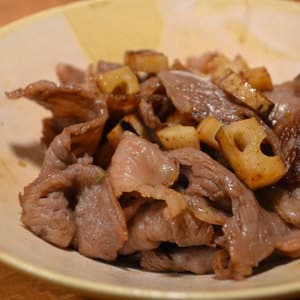 牛肉とれんこんの京だし炒め～柚子こしょう風味