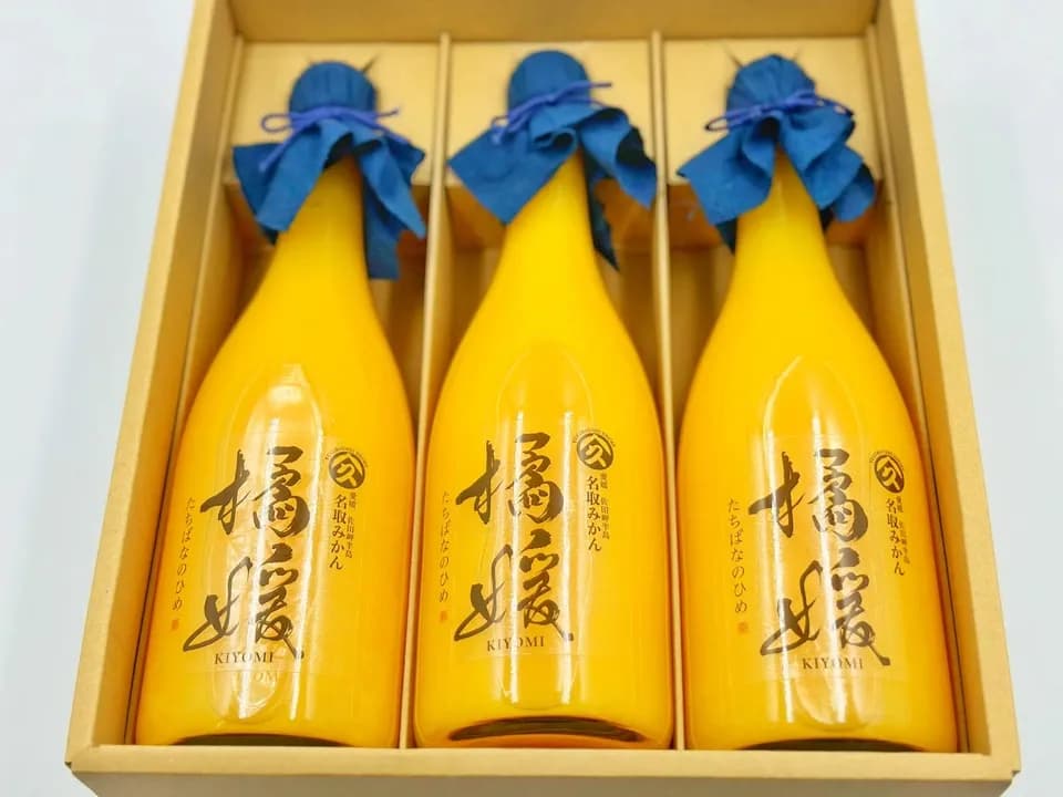 大人気！濃厚なのに爽やかな甘さ♪日本有数の清見の産地名取で栽培♪絞っただけの無添加果汁100％＜オリジナル清見ストレートジュース橘媛＞愛媛県産・農薬・肥料不使用リジェネラティブ栽培”プレゼントにもぴったり♪”