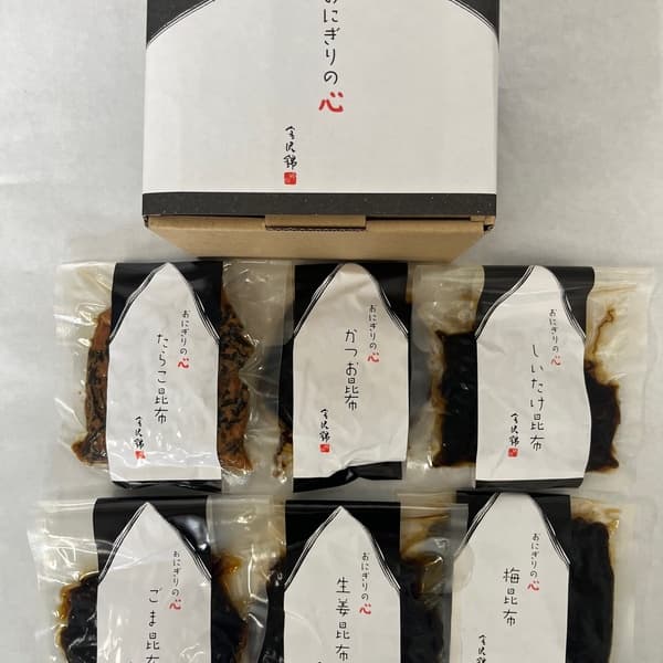 たらこ昆布+かつお昆布+しいたけ昆布+ごま昆布+生姜昆布+梅昆布