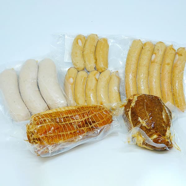 焼豚 200g ボンレスハム 280g パクパクウインナー 120g あらびきソーセージ 150g バイスブルスト 180g