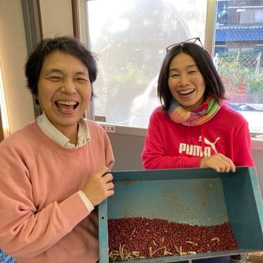小豆の脱穀